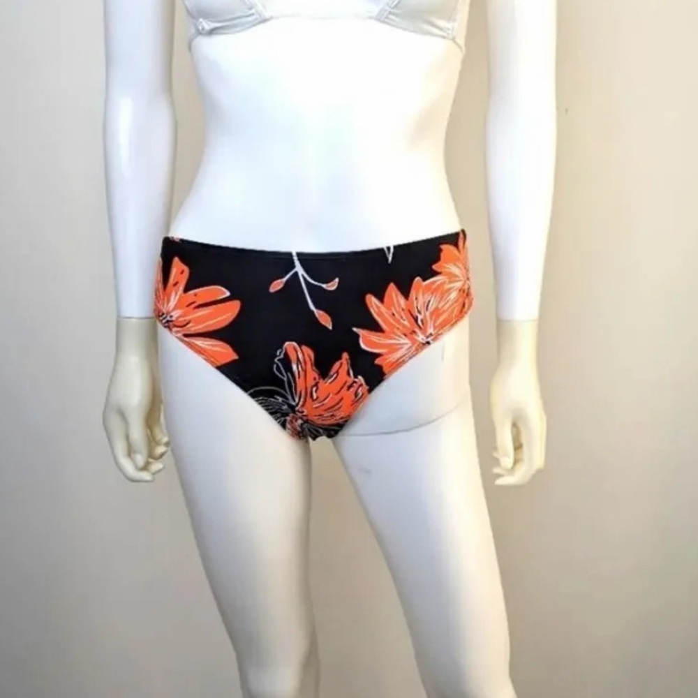 Floral Black and Orange Bikini Bottom